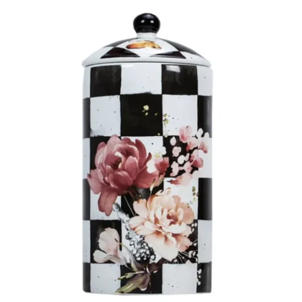 K-PJCB-L Porcelain Checkered Jar Large - cozylivehome.com | we sell a wide range of comfortable household items* Giftware