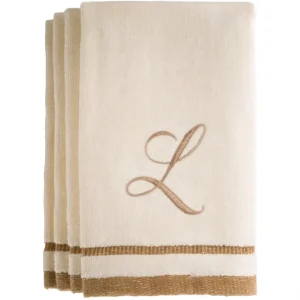 L - Cotton velour monogram towel - Ivory - cozylivehome.com | we sell a wide range of comfortable household items* Giftware