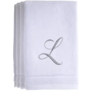 L - Cotton velour monogram towel - White - cozylivehome.com | we sell a wide range of comfortable household items* Giftware