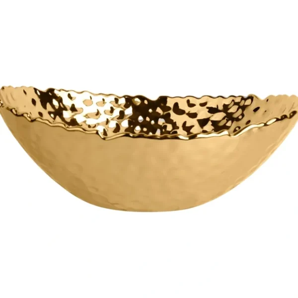 16093 11"L GOLD HAMMERED OVAL SERVE BOWL - cozylivehome.com | we sell a wide range of comfortable household items* Giftware