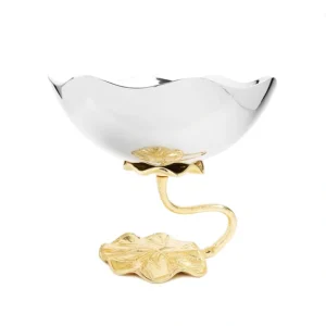 LB1016 10.25" Stainless steel Centerpiece footed bowl with Lotus Flower Design - cozylivehome.com | we sell a wide range of comfortable household items* Giftware