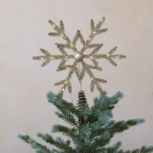Shop All^LED Snowflake Tree Topper w/ Glitter, Champagne - cozylivehome.com | we sell a wide range of comfortable household items