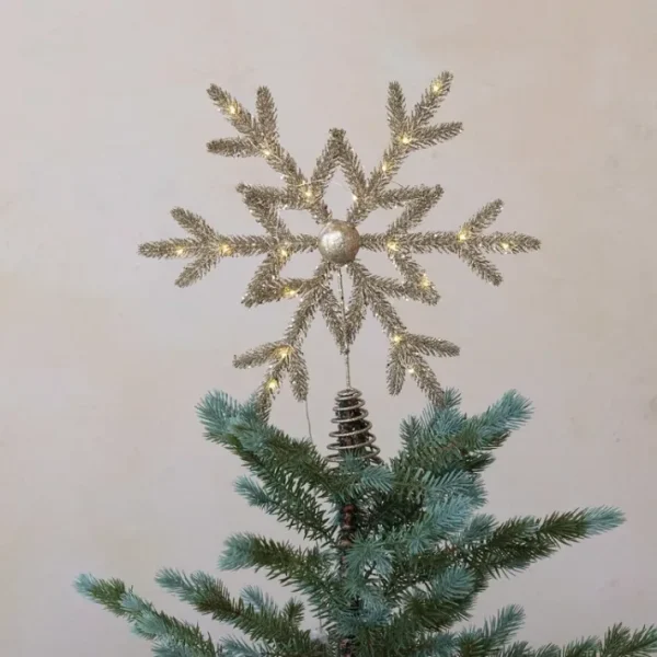 Shop All^LED Snowflake Tree Topper w/ Glitter, Champagne - cozylivehome.com | we sell a wide range of comfortable household items