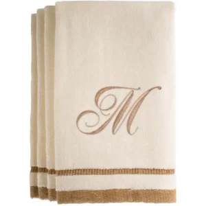 M - Cotton velour monogram towel - Ivory - cozylivehome.com | we sell a wide range of comfortable household items* Giftware