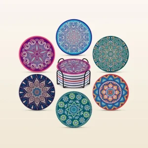 Mandala Coasters Ceramic Stone Set-6 - cozylivehome.com | we sell a wide range of comfortable household items* Shop All