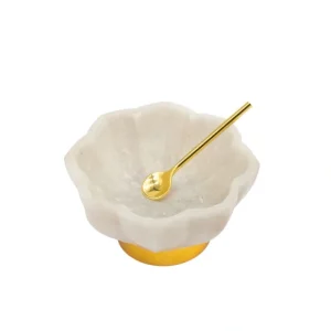 61971 4" MARBLE SPICE DISH W/ SPOON - cozylivehome.com | we sell a wide range of comfortable household items* Giftware