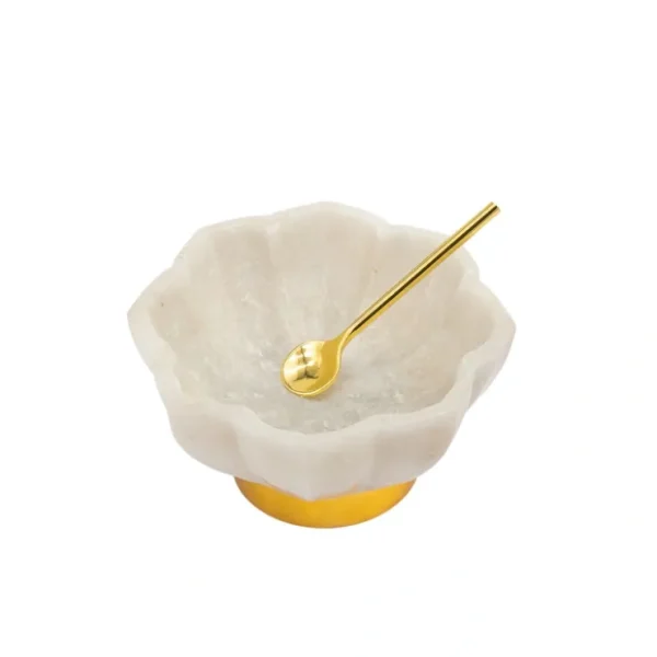 61971 4" MARBLE SPICE DISH W/ SPOON - cozylivehome.com | we sell a wide range of comfortable household items* Giftware