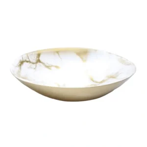 MB1071 12.5" White and Gold Marbleized Oval Bowl - cozylivehome.com | we sell a wide range of comfortable household items* Giftware