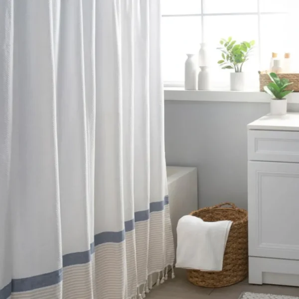 Moda At Home Solitude Shower Curtain Waffle - cozylivehome.com | we sell a wide range of comfortable household items* Shop All