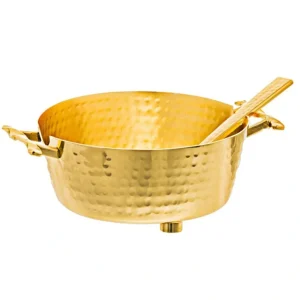 MTSC73G Dip Container Holder Bowl w/ Twist Handle w Spoon - Gold.. - cozylivehome.com | we sell a wide range of comfortable household items* Giftware