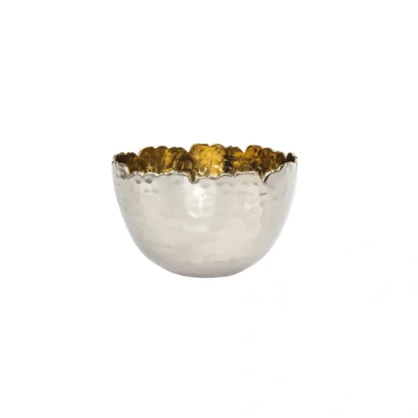 33570 4" NICKEL/GOLD SNACK BOWL - cozylivehome.com | we sell a wide range of comfortable household items* Giftware