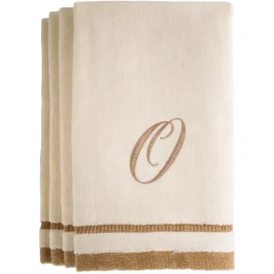 O - Cotton velour monogram towel - Ivory - cozylivehome.com | we sell a wide range of comfortable household items* Giftware
