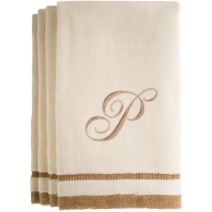 P - Cotton velour monogram towel - Ivory - cozylivehome.com | we sell a wide range of comfortable household items* Giftware