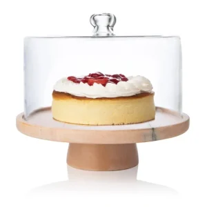 61981 Pink Marble Cake Plate/dome - cozylivehome.com | we sell a wide range of comfortable household items* Giftware