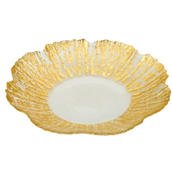Plate w Gold-Scalloped-Flower Shaped 9"D - cozylivehome.com | we sell a wide range of comfortable household items* Giftware