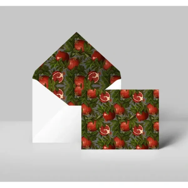 Pomegranate Foliage Red Greeting Card - cozylivehome.com | we sell a wide range of comfortable household items* Giftware