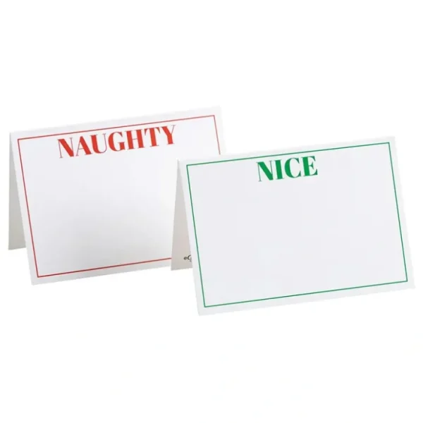 REVERSIBLE PLACE CARDS NAUGHTY OR NICE - cozylivehome.com | we sell a wide range of comfortable household items* Shop All
