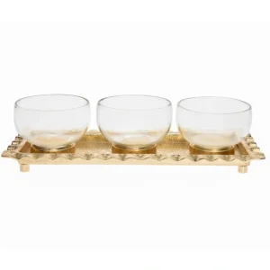 95660 RIPPLE GOLD 3 SECTIONAL W TRAY - cozylivehome.com | we sell a wide range of comfortable household items* Giftware
