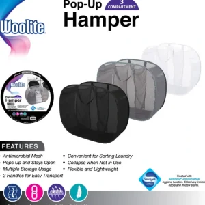 Sanitized Mesh Pop Up 3 Compartment Laundry Sorter Hamper with Handles - ASST - cozylivehome.com | we sell a wide range of comfortable household items* Housewares