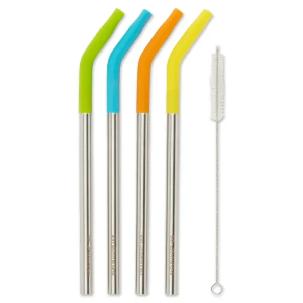 SILICONE TIP STAINLESS STRAWS & BRUSH - cozylivehome.com | we sell a wide range of comfortable household items* Shop All