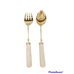 SS2814 Gold Salad Servers With Marble Handle - cozylivehome.com | we sell a wide range of comfortable household items* Giftware