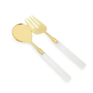 SS2160 Set of 2 Gold Salad Severs with Acrylic Handles - cozylivehome.com | we sell a wide range of comfortable household items* Giftware