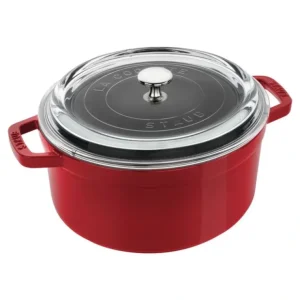 STAUB COCOTTE 4 QT W/GLASS LID CHERRY - cozylivehome.com | we sell a wide range of comfortable household items* Shop All