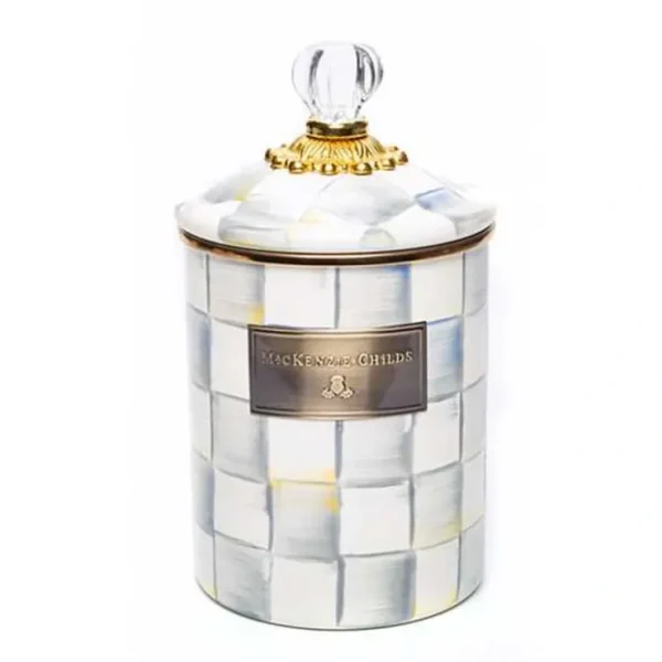 89225-540 Sterling Check Enamel Canister - Medium - cozylivehome.com | we sell a wide range of comfortable household items* Giftware