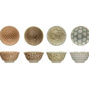 Stoneware Pinch Pot w/ Pattern, Multi Color 2.5” - cozylivehome.com | we sell a wide range of comfortable household items* Shop All