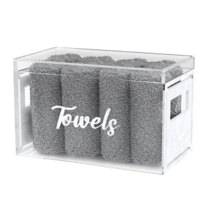 TBWP01 Towel Box with Grey Towels, White Pearl - cozylivehome.com | we sell a wide range of comfortable household items* Giftware