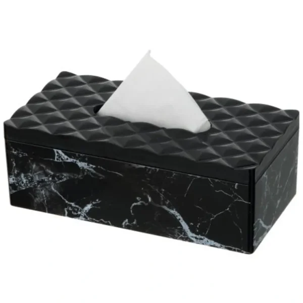 1238 Tissue Box Black W/ Marble Printing 10 x 5.1 x 3.6 inches - cozylivehome.com | we sell a wide range of comfortable household items* Giftware