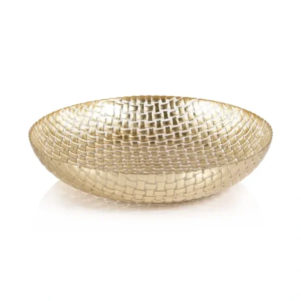 TK-225 Braided Glass Bowl - Gold - 14 in - cozylivehome.com | we sell a wide range of comfortable household items* Giftware