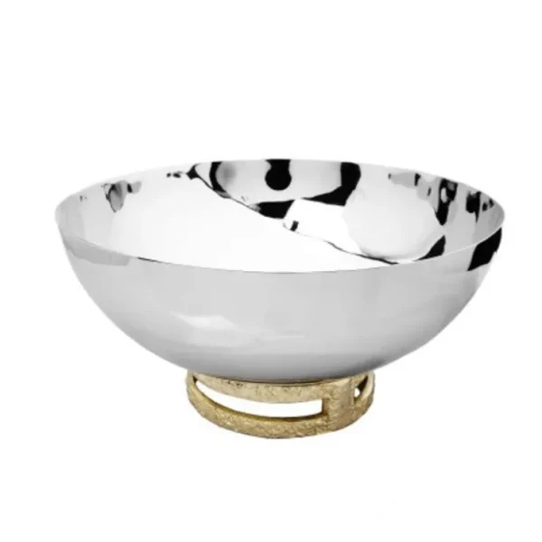 TPB1094 11.5" Stainless Steel Bowl with Gold Loop Base - cozylivehome.com | we sell a wide range of comfortable household items* Giftware