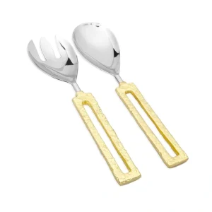 TPSS1090 Salad Servers with Square Gold Loop Handles - cozylivehome.com | we sell a wide range of comfortable household items* Giftware