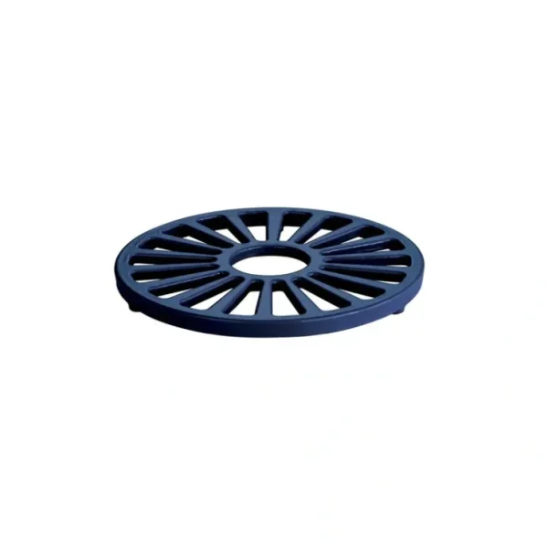 TRIVET ENAMELED CAST IRON 7" ROUND BLUE - cozylivehome.com | we sell a wide range of comfortable household items* Shop All