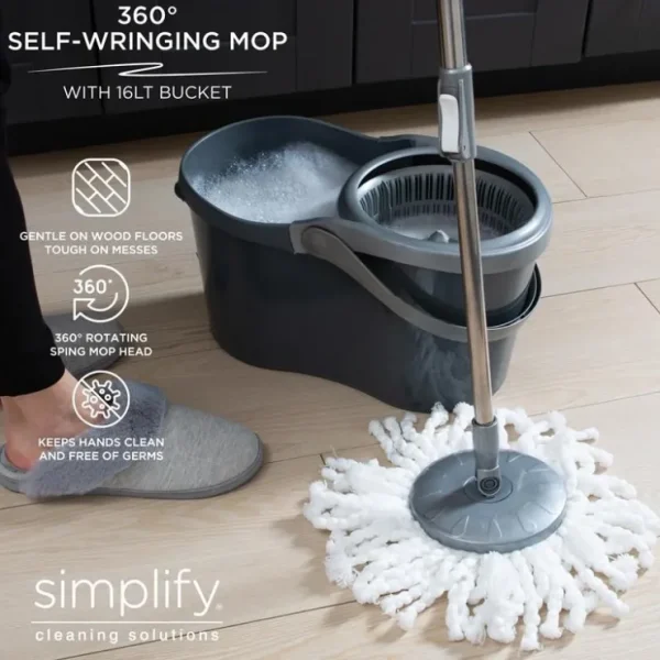 Twist & Spin Mop Cleaning Kit with Bucket & Expandable Handle - 16LT Bucket. - cozylivehome.com | we sell a wide range of comfortable household items* Shop All