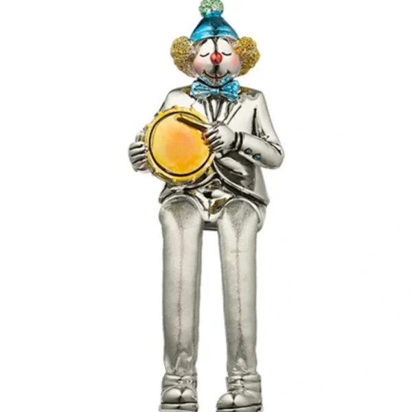 UK46033 Polyresin Clown Figurine With Cloth Legs 12 Cm- Drum Player - cozylivehome.com | we sell a wide range of comfortable household items* Giftware