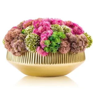 VAF-CF-G-SP Vase Flower - Gold Bowl - Pink Flowers - cozylivehome.com | we sell a wide range of comfortable household items* Giftware