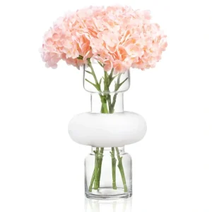 VAF-T-W-C-PE Vase FLower - Tall - White / Clear Peach - cozylivehome.com | we sell a wide range of comfortable household items* Giftware