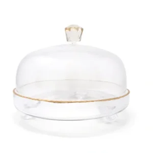 VCD4440 Clear Glass Dome With Amber Crystal Handle - cozylivehome.com | we sell a wide range of comfortable household items* Giftware