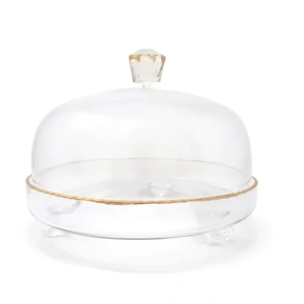 VCD4440 Clear Glass Dome With Amber Crystal Handle - cozylivehome.com | we sell a wide range of comfortable household items* Giftware