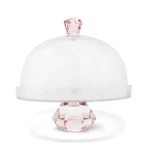 VCP5083 Glass Cake Dome with Pink Diamond Base and Handle - cozylivehome.com | we sell a wide range of comfortable household items* Giftware