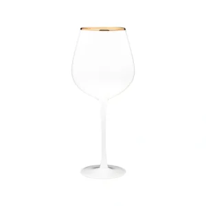 VD-P27-WH Vikko Decor - Platinum, White with Gold Rim, Wine Glass, 27 oz - cozylivehome.com | we sell a wide range of comfortable household items* Shop All