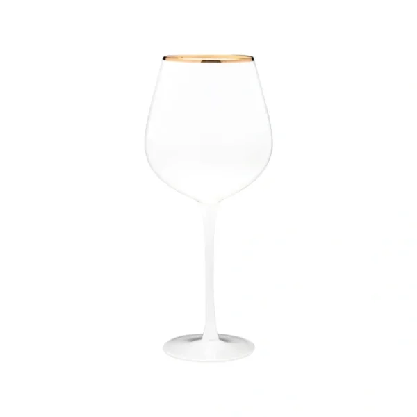 VD-P27-WH Vikko Decor - Platinum, White with Gold Rim, Wine Glass, 27 oz - cozylivehome.com | we sell a wide range of comfortable household items* Shop All