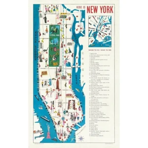 Vintage New York Map Cotton Tea Towel - cozylivehome.com | we sell a wide range of comfortable household items* Shop All