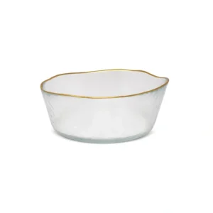 VSB3823 Organic Shaped Soup Bowls Clear with Gold Trim - cozylivehome.com | we sell a wide range of comfortable household items* Giftware