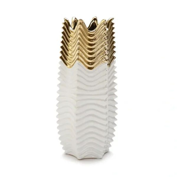 WGV3253 Matte Gold and White two tone Vase - cozylivehome.com | we sell a wide range of comfortable household items* Giftware