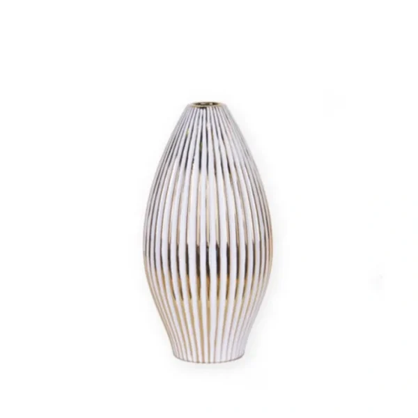 WGV3692 White and Gold Striped Vase - cozylivehome.com | we sell a wide range of comfortable household items* Giftware