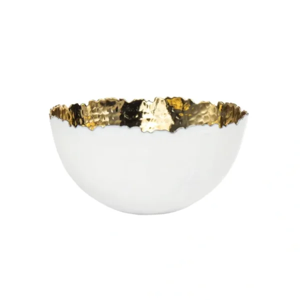 33561 6.5" WHITE/GOLD FRUIT BOWL - cozylivehome.com | we sell a wide range of comfortable household items* Giftware