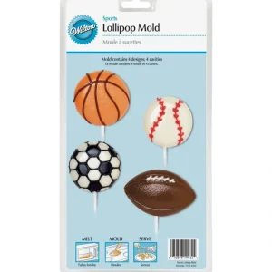 Wilton 4-Cavity Lollipop Mold, Sports 4 Designs - cozylivehome.com | we sell a wide range of comfortable household items* Shop All